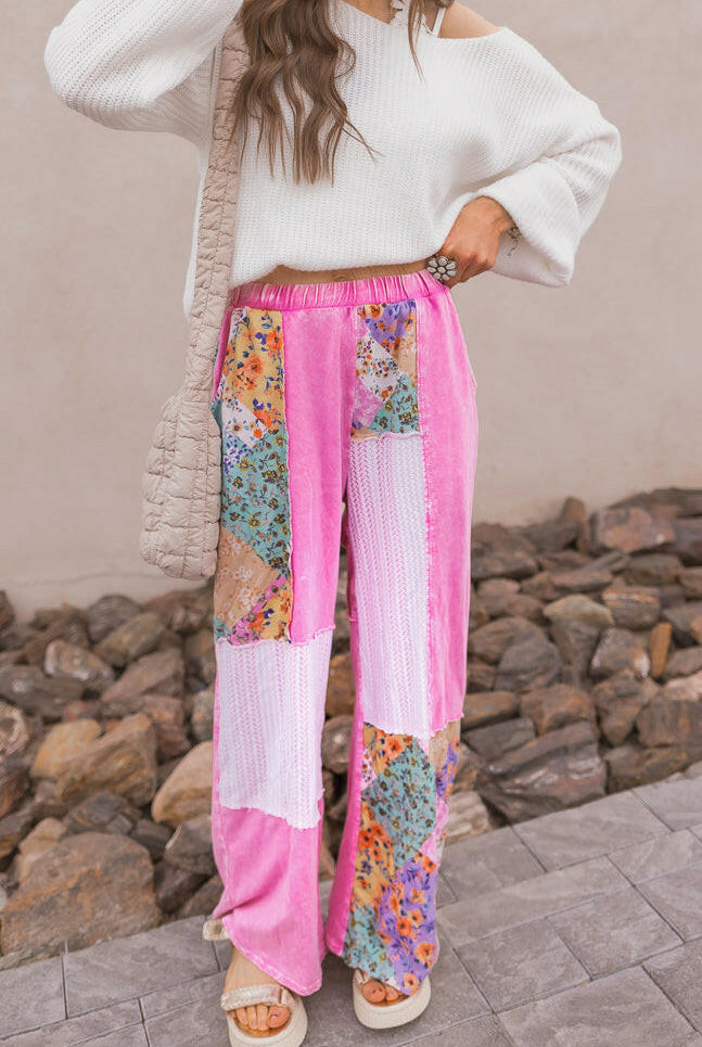 Boho Bliss Patchwork Pants-Bottoms-Krush Kandy, Women's Online Fashion Boutique Located in Phoenix, Arizona (Scottsdale Area)