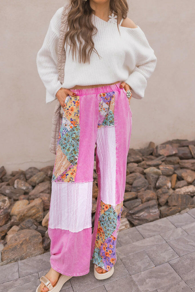 Boho Bliss Patchwork Pants-Bottoms-Krush Kandy, Women's Online Fashion Boutique Located in Phoenix, Arizona (Scottsdale Area)