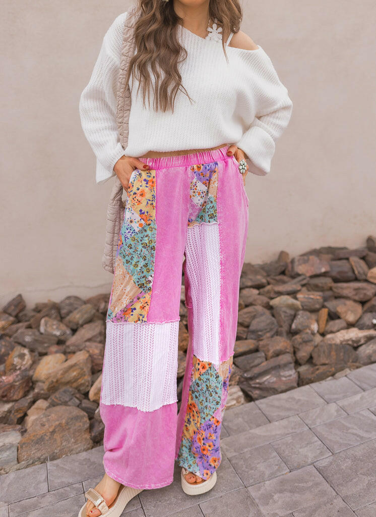 Boho Bliss Patchwork Pants-Bottoms-Krush Kandy, Women's Online Fashion Boutique Located in Phoenix, Arizona (Scottsdale Area)