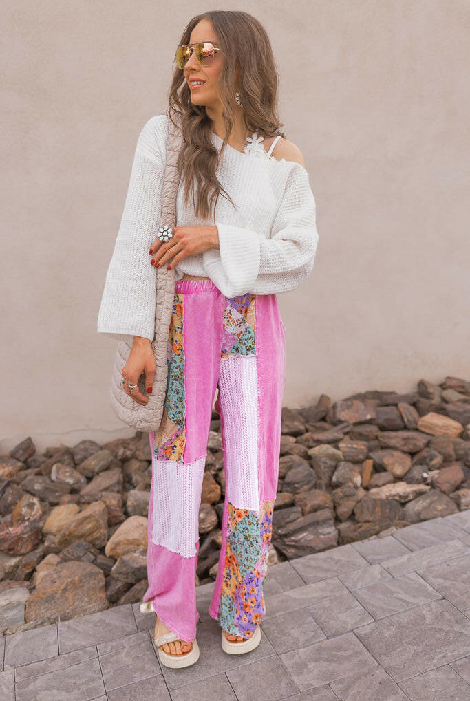 Boho Bliss Patchwork Pants-Bottoms-Krush Kandy, Women's Online Fashion Boutique Located in Phoenix, Arizona (Scottsdale Area)
