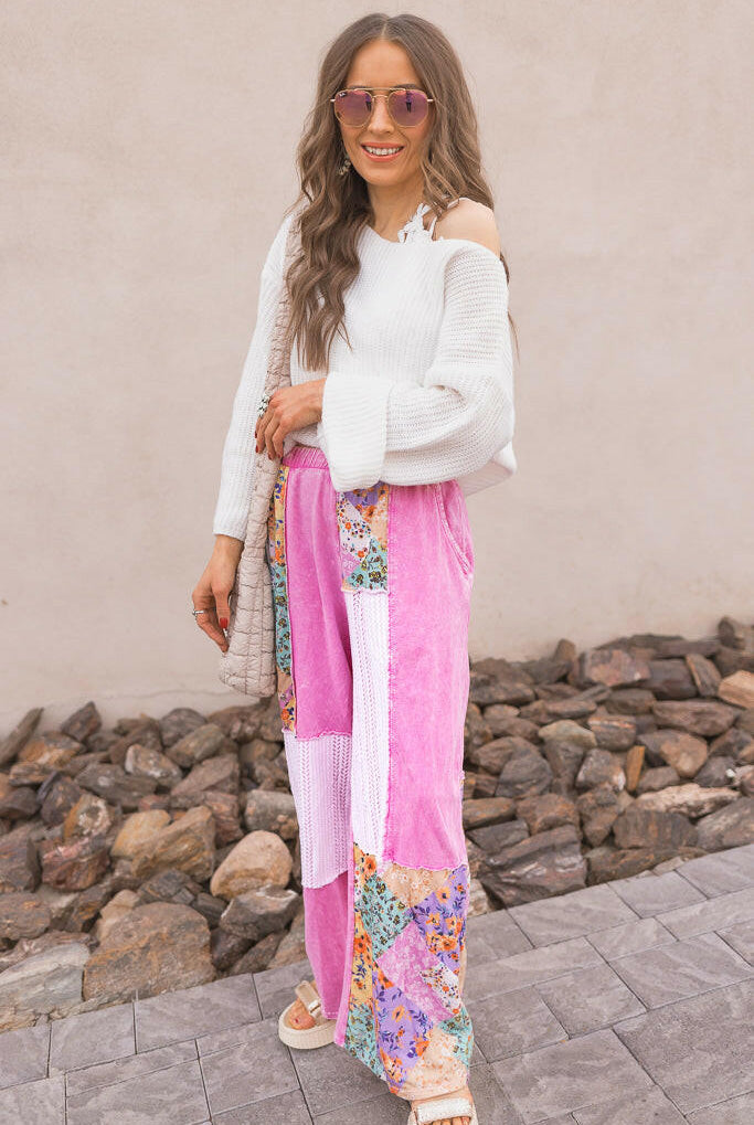 Boho Bliss Patchwork Pants-Bottoms-Krush Kandy, Women's Online Fashion Boutique Located in Phoenix, Arizona (Scottsdale Area)