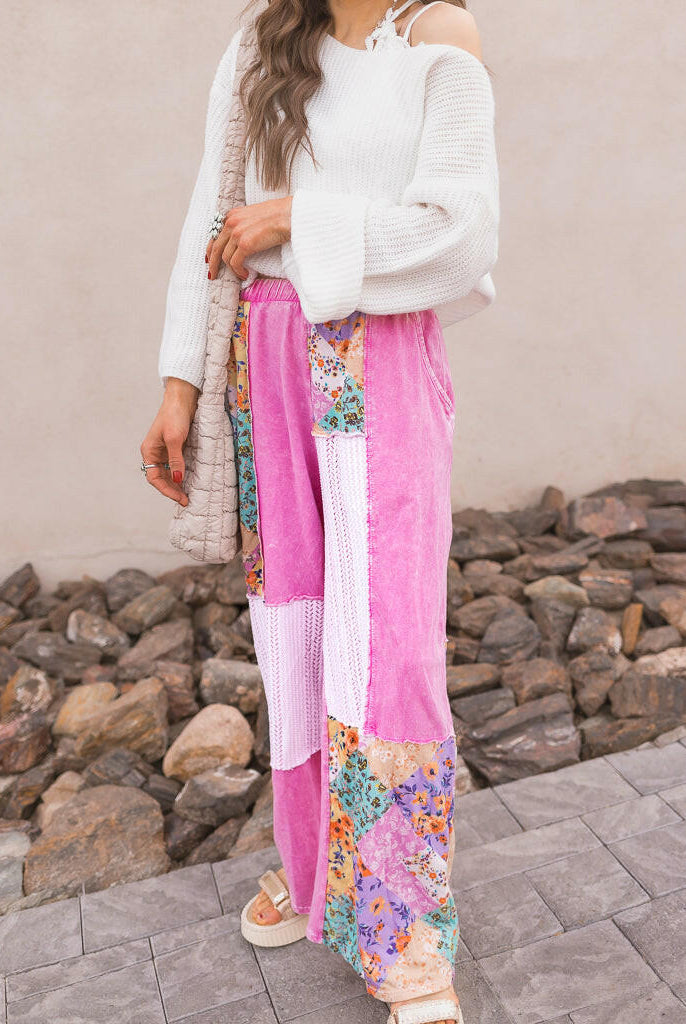Boho Bliss Patchwork Pants-Bottoms-Krush Kandy, Women's Online Fashion Boutique Located in Phoenix, Arizona (Scottsdale Area)