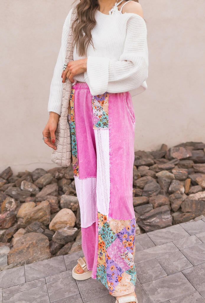 Boho Bliss Patchwork Pants-Bottoms-Krush Kandy, Women's Online Fashion Boutique Located in Phoenix, Arizona (Scottsdale Area)