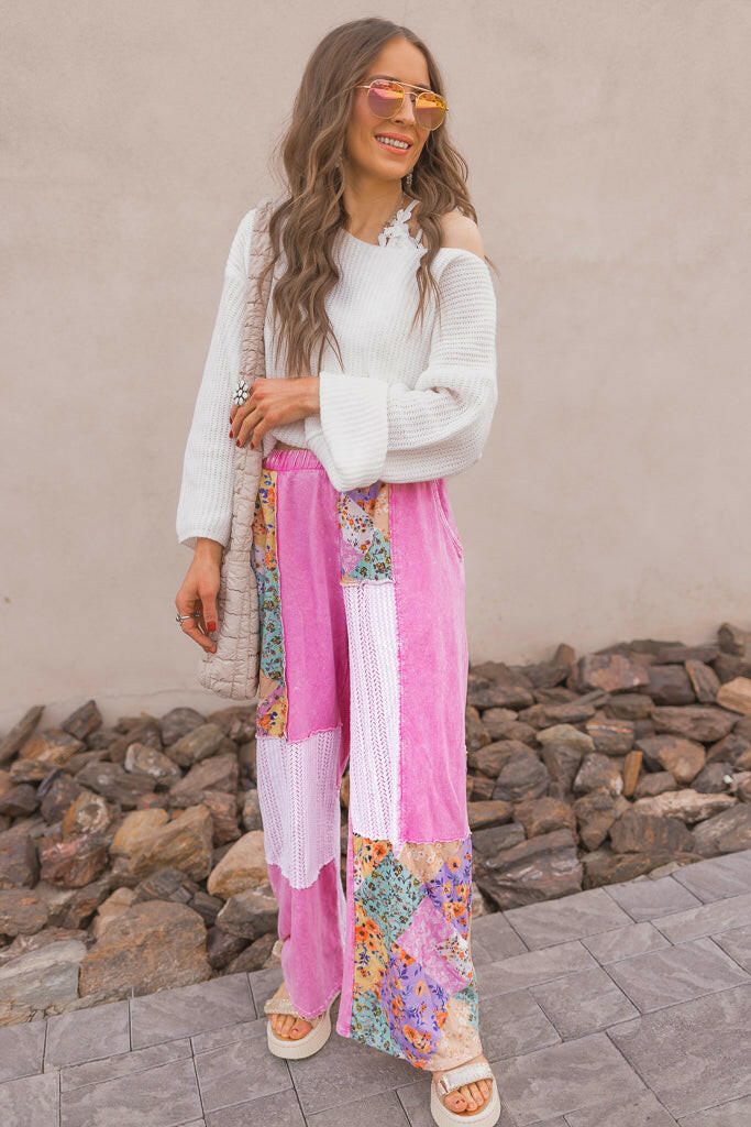 Boho Bliss Patchwork Pants-Bottoms-Krush Kandy, Women's Online Fashion Boutique Located in Phoenix, Arizona (Scottsdale Area)