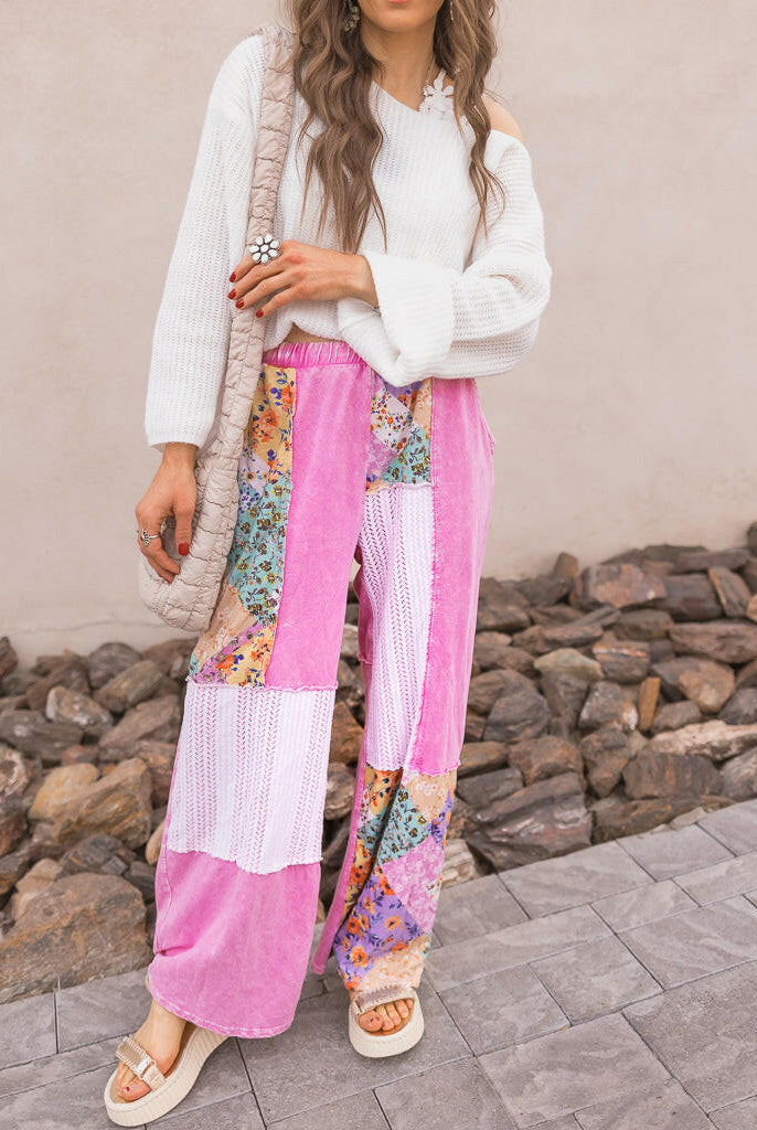 Boho Bliss Patchwork Pants-Bottoms-Krush Kandy, Women's Online Fashion Boutique Located in Phoenix, Arizona (Scottsdale Area)