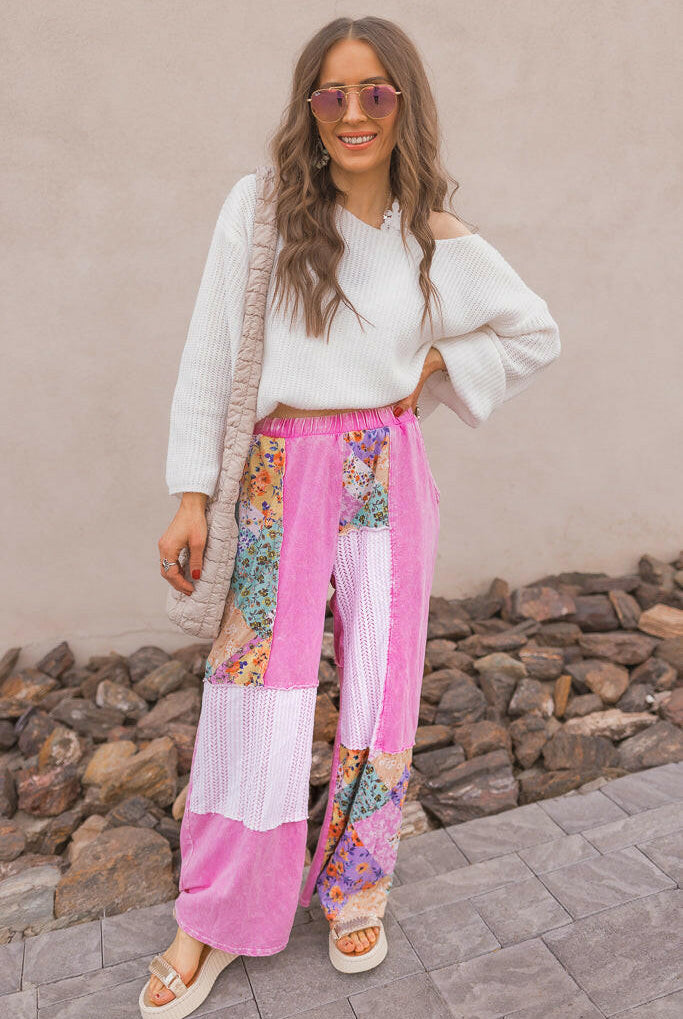 Boho Bliss Patchwork Pants-Bottoms-Krush Kandy, Women's Online Fashion Boutique Located in Phoenix, Arizona (Scottsdale Area)