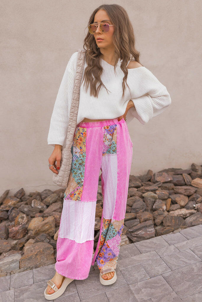 Boho Bliss Patchwork Pants-Bottoms-Krush Kandy, Women's Online Fashion Boutique Located in Phoenix, Arizona (Scottsdale Area)