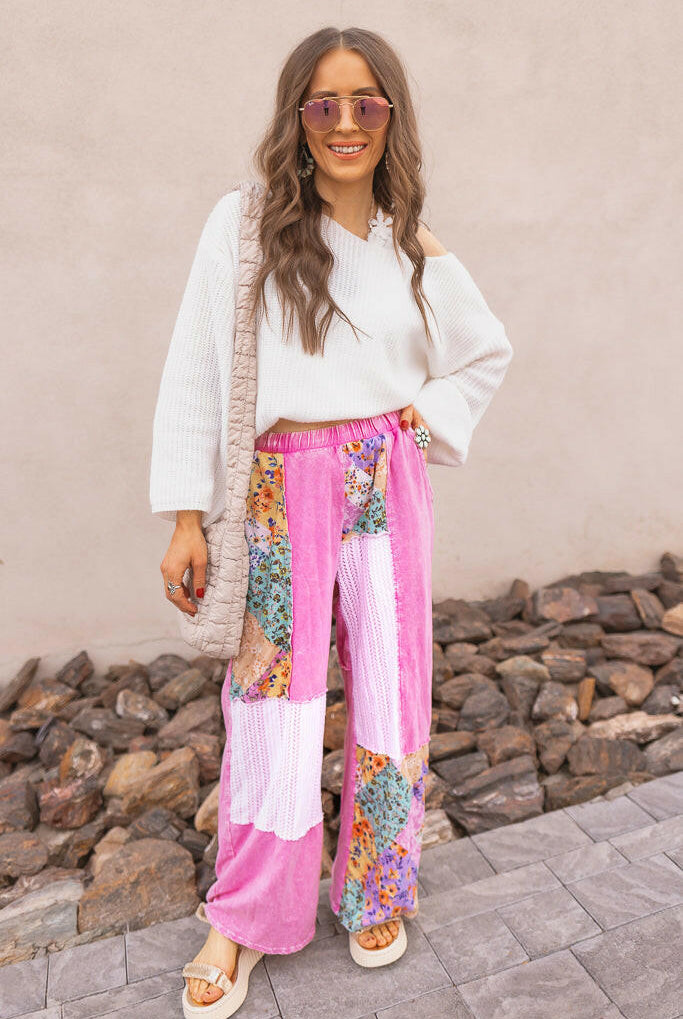 Boho Bliss Patchwork Pants-Bottoms-Krush Kandy, Women's Online Fashion Boutique Located in Phoenix, Arizona (Scottsdale Area)