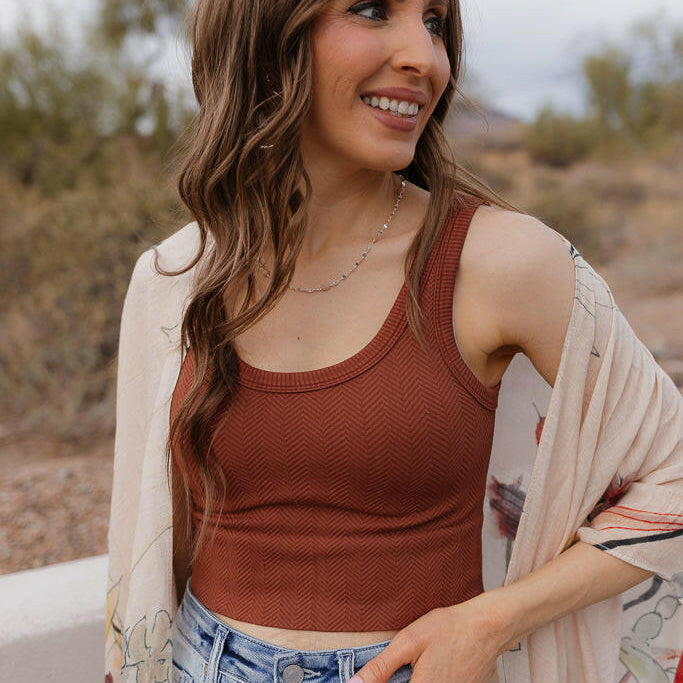 NIKIBIKI Reversible Herringbone Tank Top-Tanks-Krush Kandy, Women's Online Fashion Boutique Located in Phoenix, Arizona (Scottsdale Area)