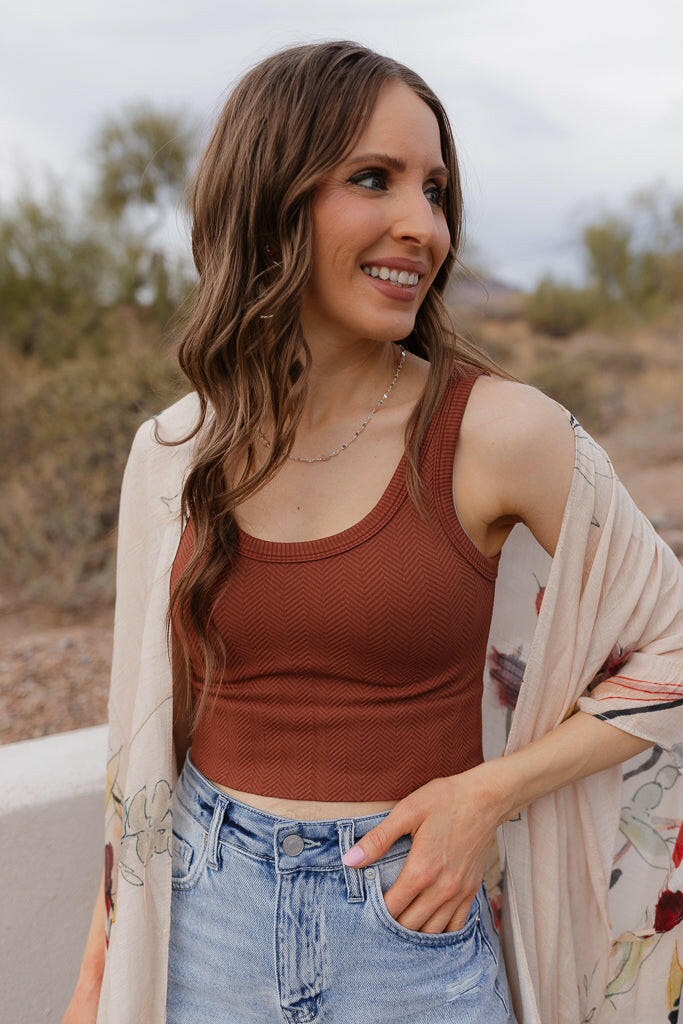 NIKIBIKI Reversible Herringbone Tank Top-Tanks-Krush Kandy, Women's Online Fashion Boutique Located in Phoenix, Arizona (Scottsdale Area)