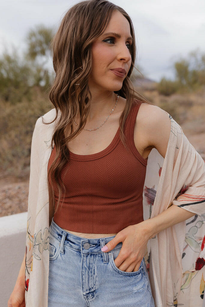 NIKIBIKI Reversible Herringbone Tank Top-Tanks-Krush Kandy, Women's Online Fashion Boutique Located in Phoenix, Arizona (Scottsdale Area)