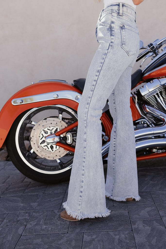 KANCAN Jordan High Rise Raw Hem Flare Jeans (Copy)-Jeans-Krush Kandy, Women's Online Fashion Boutique Located in Phoenix, Arizona (Scottsdale Area)