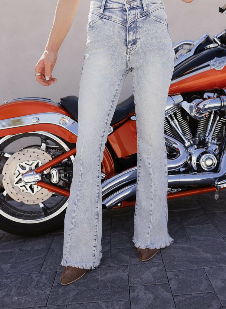 KANCAN Jordan High Rise Raw Hem Flare Jeans (Copy)-Jeans-Krush Kandy, Women's Online Fashion Boutique Located in Phoenix, Arizona (Scottsdale Area)