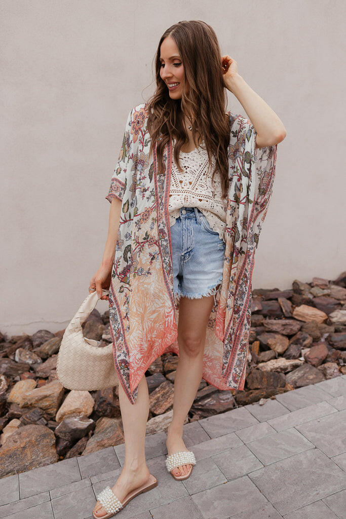 Shalimar Floral Kimono-Kimono-Krush Kandy, Women's Online Fashion Boutique Located in Phoenix, Arizona (Scottsdale Area)