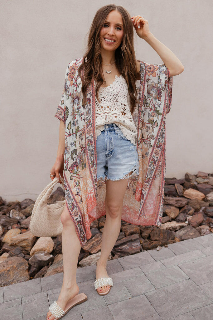 Shalimar Floral Kimono-Kimono-Krush Kandy, Women's Online Fashion Boutique Located in Phoenix, Arizona (Scottsdale Area)