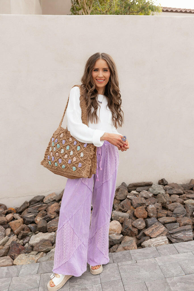 Palomino Sky Boho Lace Wide-Leg Pants-Bottoms-Krush Kandy, Women's Online Fashion Boutique Located in Phoenix, Arizona (Scottsdale Area)