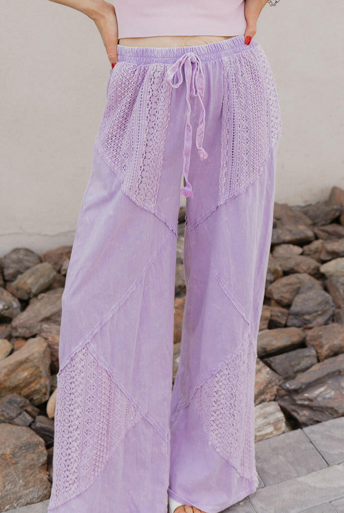 Palomino Sky Boho Lace Wide-Leg Pants-Bottoms-Krush Kandy, Women's Online Fashion Boutique Located in Phoenix, Arizona (Scottsdale Area)