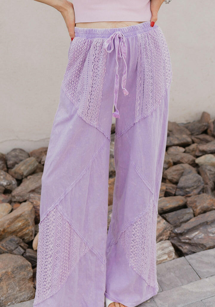 Palomino Sky Boho Lace Wide-Leg Pants-Bottoms-Krush Kandy, Women's Online Fashion Boutique Located in Phoenix, Arizona (Scottsdale Area)