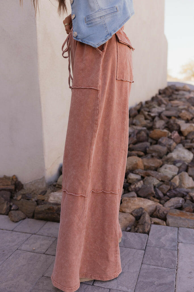 EASEL Midnight at Coachella Mineral Washed Knit Pants-Bottoms-Krush Kandy, Women's Online Fashion Boutique Located in Phoenix, Arizona (Scottsdale Area)