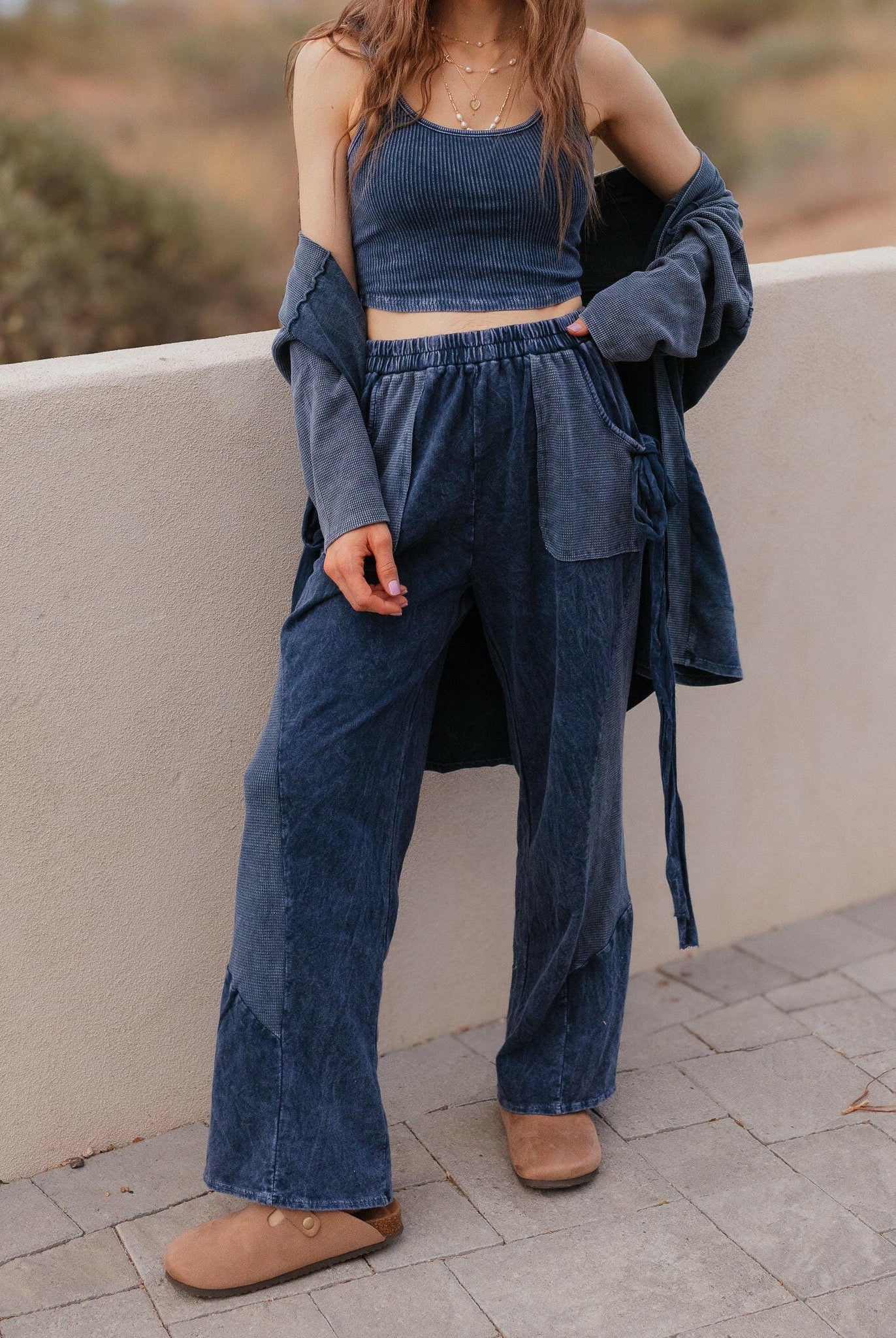 J.HER Mineral Wash Ribbed Brami Tank Cropped Top-Tops-Krush Kandy, Women's Online Fashion Boutique Located in Phoenix, Arizona (Scottsdale Area)