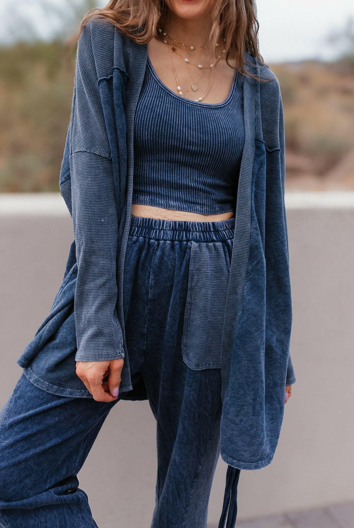 J.HER Vintage Wash Open Cardigan-Cardigans-Krush Kandy, Women's Online Fashion Boutique Located in Phoenix, Arizona (Scottsdale Area)