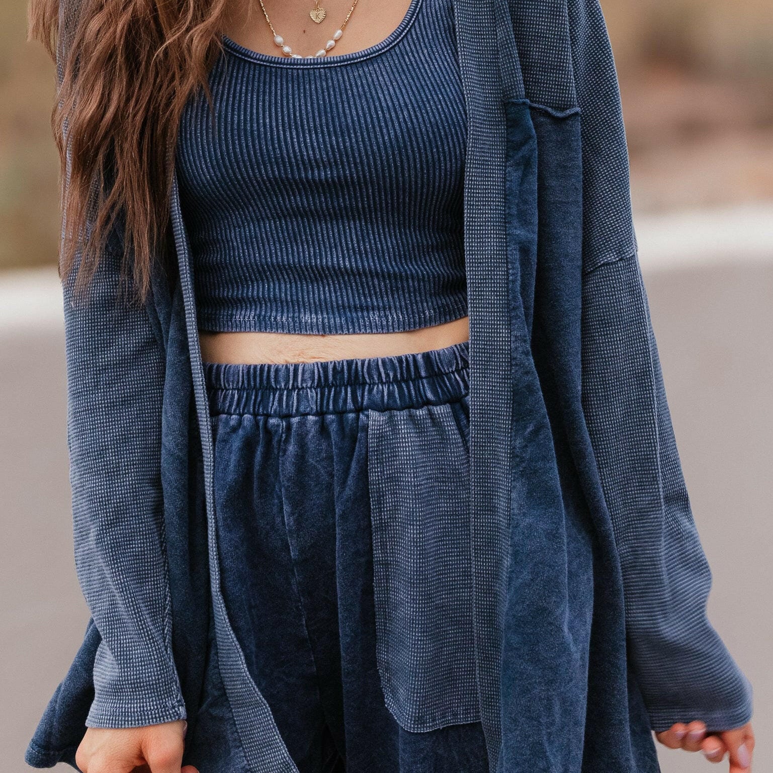 J.HER Vintage Wash Open Cardigan-Cardigans-Krush Kandy, Women's Online Fashion Boutique Located in Phoenix, Arizona (Scottsdale Area)