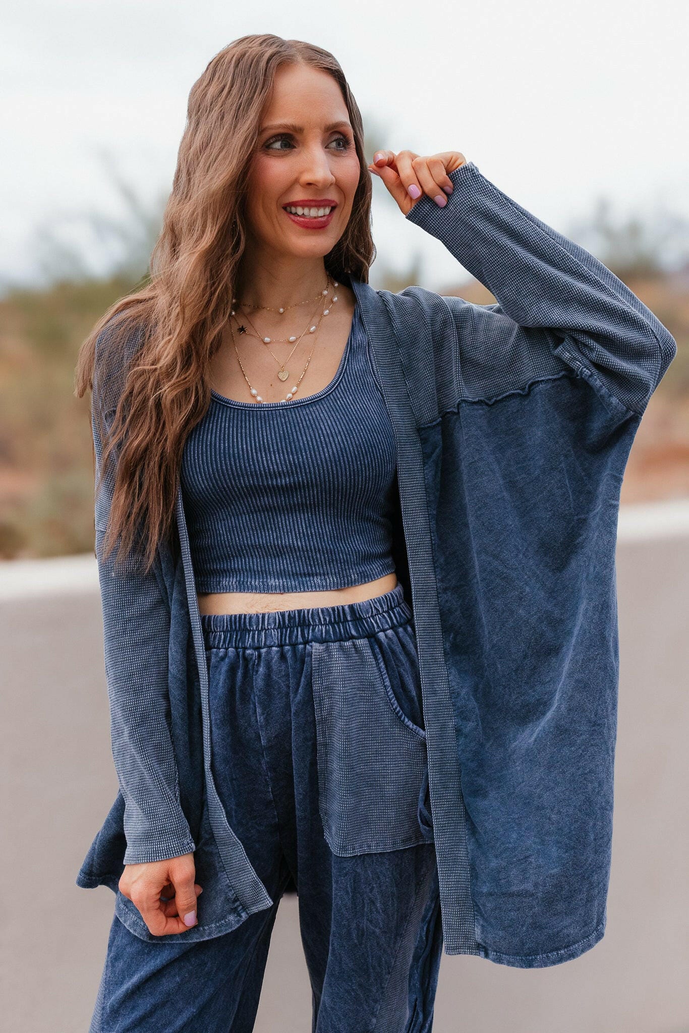 J.HER Mineral Wash Ribbed Brami Tank Cropped Top-Tops-Krush Kandy, Women's Online Fashion Boutique Located in Phoenix, Arizona (Scottsdale Area)