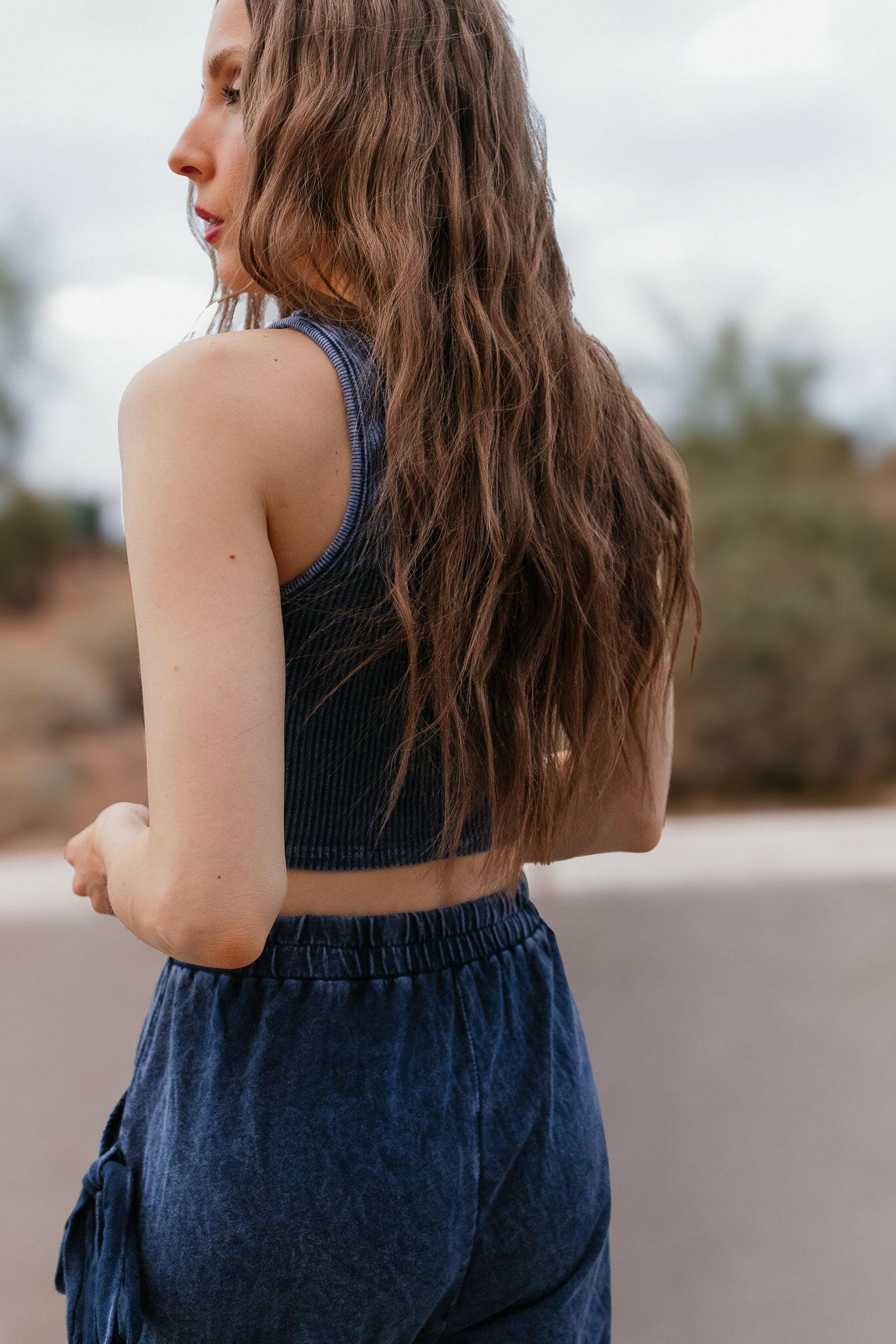 J.HER Mineral Wash Ribbed Brami Tank Cropped Top-Tops-Krush Kandy, Women's Online Fashion Boutique Located in Phoenix, Arizona (Scottsdale Area)