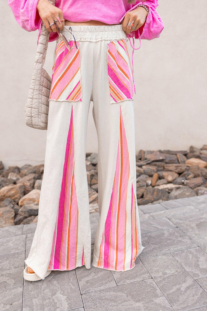 Boho Breeze Striped Wide-Leg Pants-Bottoms-Krush Kandy, Women's Online Fashion Boutique Located in Phoenix, Arizona (Scottsdale Area)