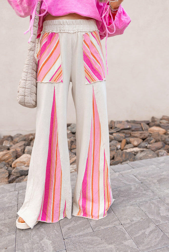 Boho Breeze Striped Wide-Leg Pants-Bottoms-Krush Kandy, Women's Online Fashion Boutique Located in Phoenix, Arizona (Scottsdale Area)