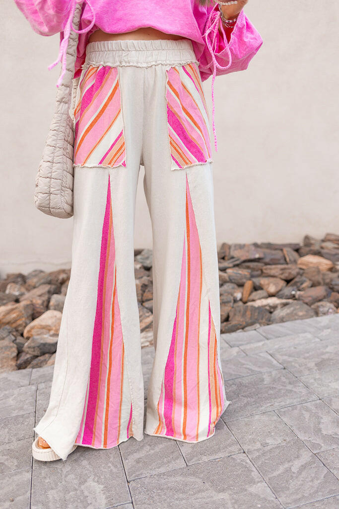 Boho Breeze Striped Wide-Leg Pants-Bottoms-Krush Kandy, Women's Online Fashion Boutique Located in Phoenix, Arizona (Scottsdale Area)