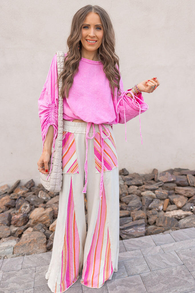 Boho Breeze Striped Wide-Leg Pants-Bottoms-Krush Kandy, Women's Online Fashion Boutique Located in Phoenix, Arizona (Scottsdale Area)