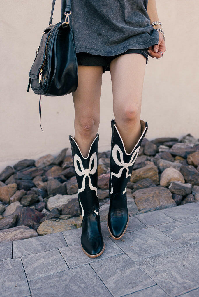 Western Bow Detail Boots-Boots-Krush Kandy, Women's Online Fashion Boutique Located in Phoenix, Arizona (Scottsdale Area)