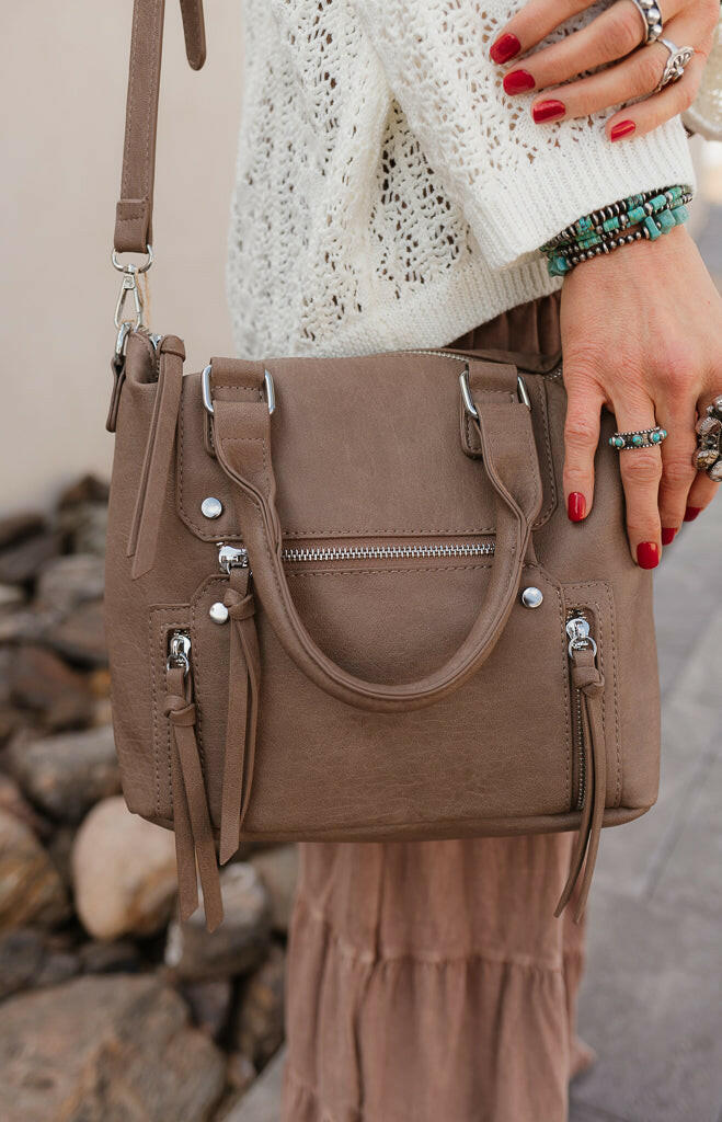 Fashion Smooth Zipper Handle Tote Bag-Krush Kandy, Women's Online Fashion Boutique Located in Phoenix, Arizona (Scottsdale Area)