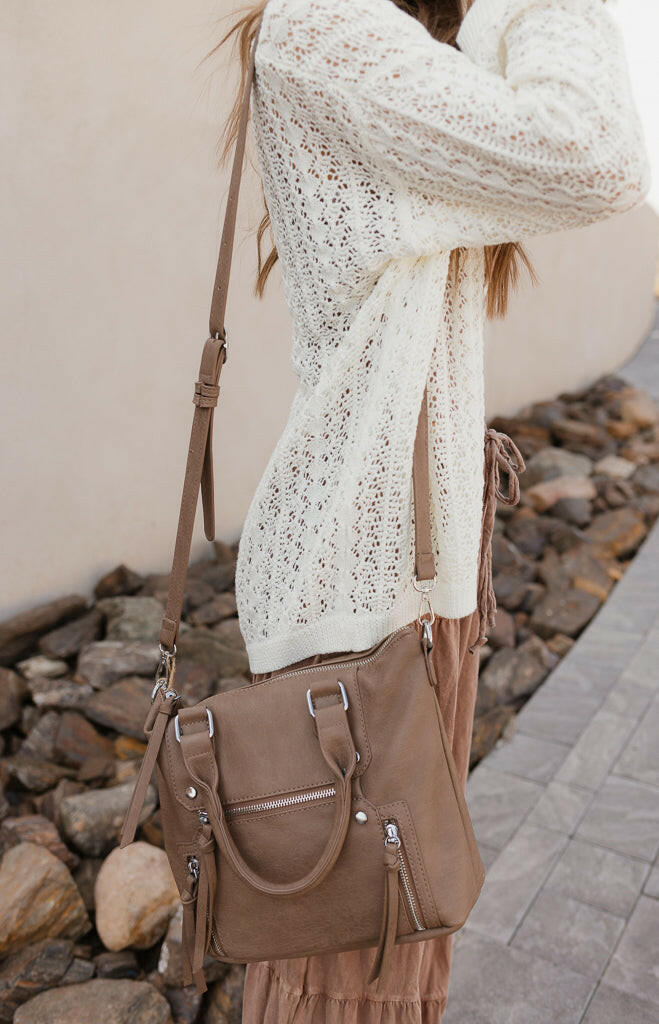 Fashion Smooth Zipper Handle Tote Bag-Krush Kandy, Women's Online Fashion Boutique Located in Phoenix, Arizona (Scottsdale Area)