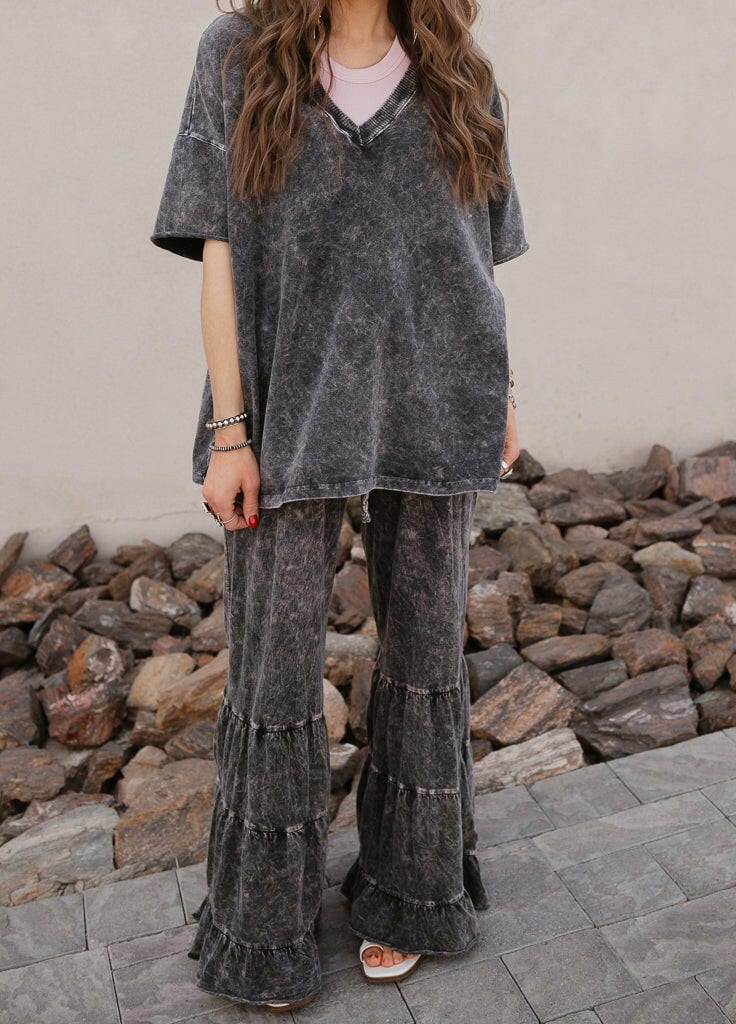 Rambling Rose Mineral Wash Flare LoungePants-Pants-Krush Kandy, Women's Online Fashion Boutique Located in Phoenix, Arizona (Scottsdale Area)