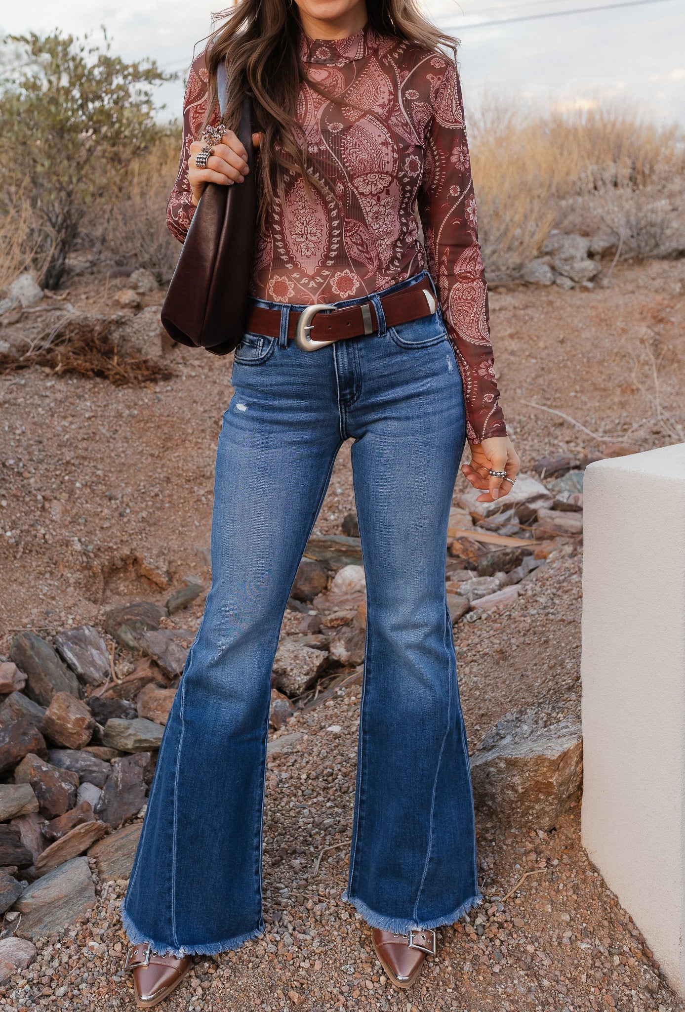 Sunset Stroll Kancan Mid-Rise Flare Jeans-Denim-Krush Kandy, Women's Online Fashion Boutique Located in Phoenix, Arizona (Scottsdale Area)