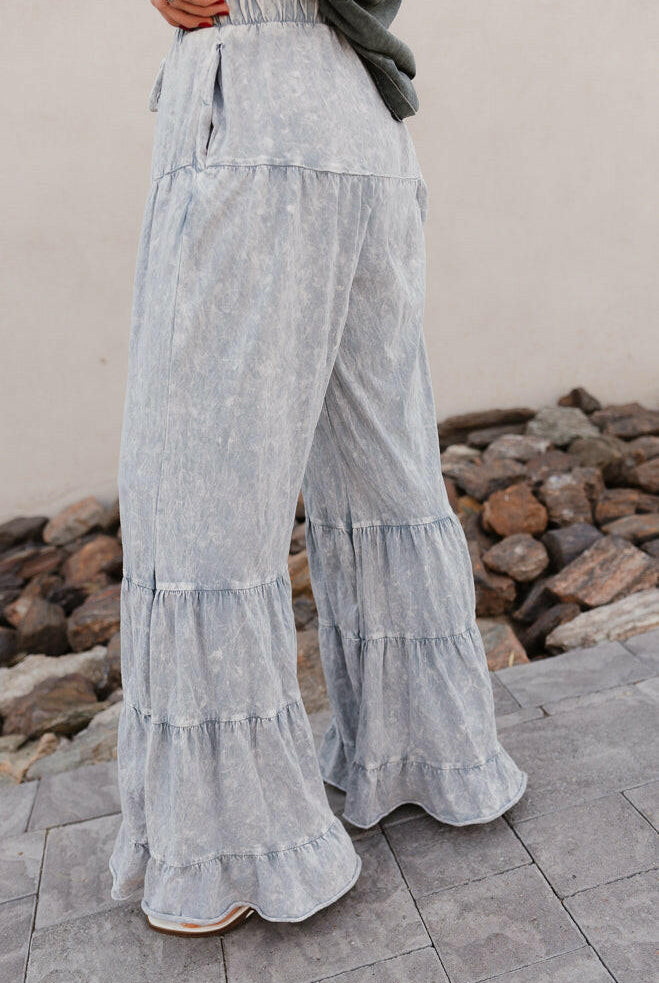 Rambling Rose Mineral Wash Flare LoungePants-Pants-Krush Kandy, Women's Online Fashion Boutique Located in Phoenix, Arizona (Scottsdale Area)