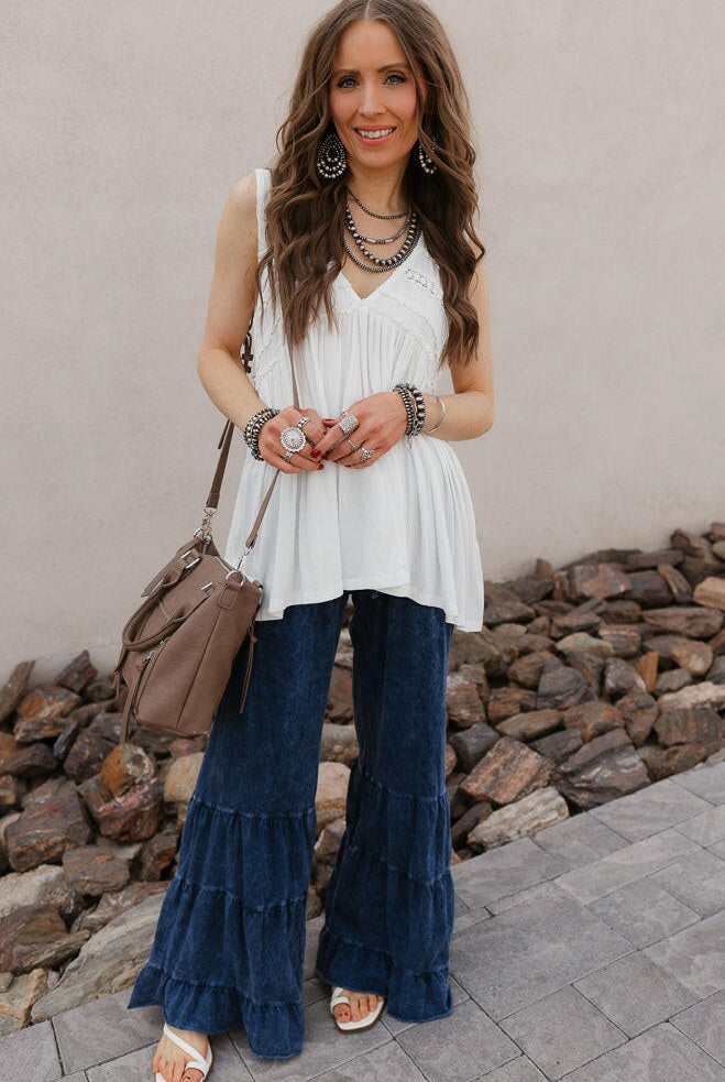 Rambling Rose Mineral Wash Flare LoungePants-Pants-Krush Kandy, Women's Online Fashion Boutique Located in Phoenix, Arizona (Scottsdale Area)