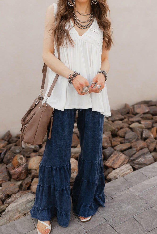 Rambling Rose Mineral Wash Flare LoungePants-Pants-Krush Kandy, Women's Online Fashion Boutique Located in Phoenix, Arizona (Scottsdale Area)