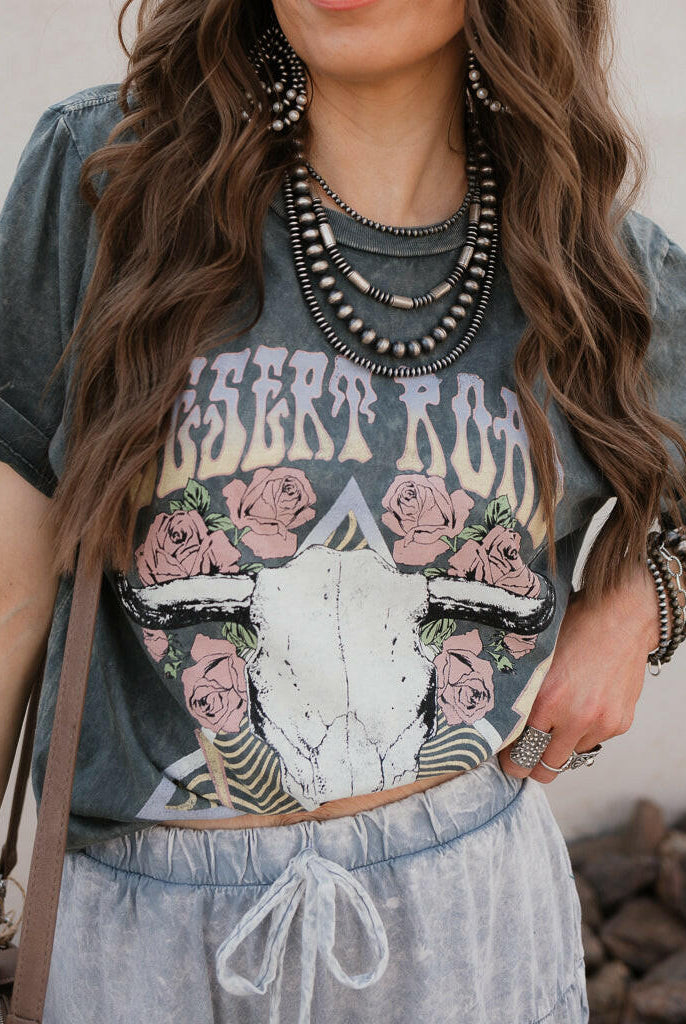 Desert Road Wild West Graphic Top-Graphic Tees-Krush Kandy, Women's Online Fashion Boutique Located in Phoenix, Arizona (Scottsdale Area)