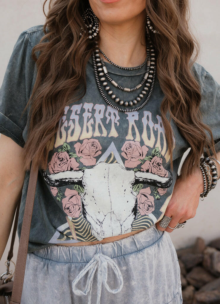 Desert Road Wild West Graphic Top-Graphic Tees-Krush Kandy, Women's Online Fashion Boutique Located in Phoenix, Arizona (Scottsdale Area)