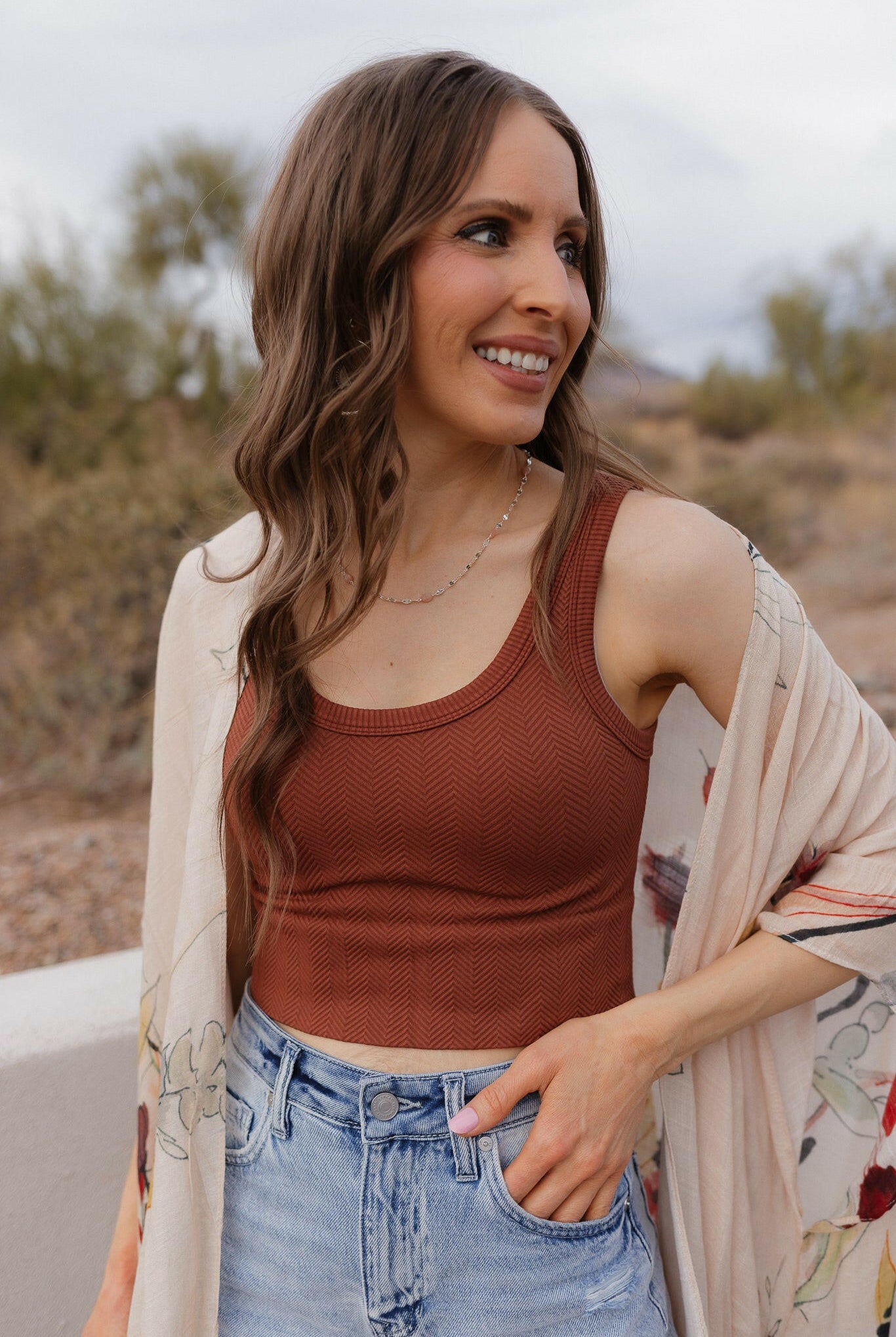 NIKIBIKI Reversible Herringbone Tank Top-Tanks-Krush Kandy, Women's Online Fashion Boutique Located in Phoenix, Arizona (Scottsdale Area)