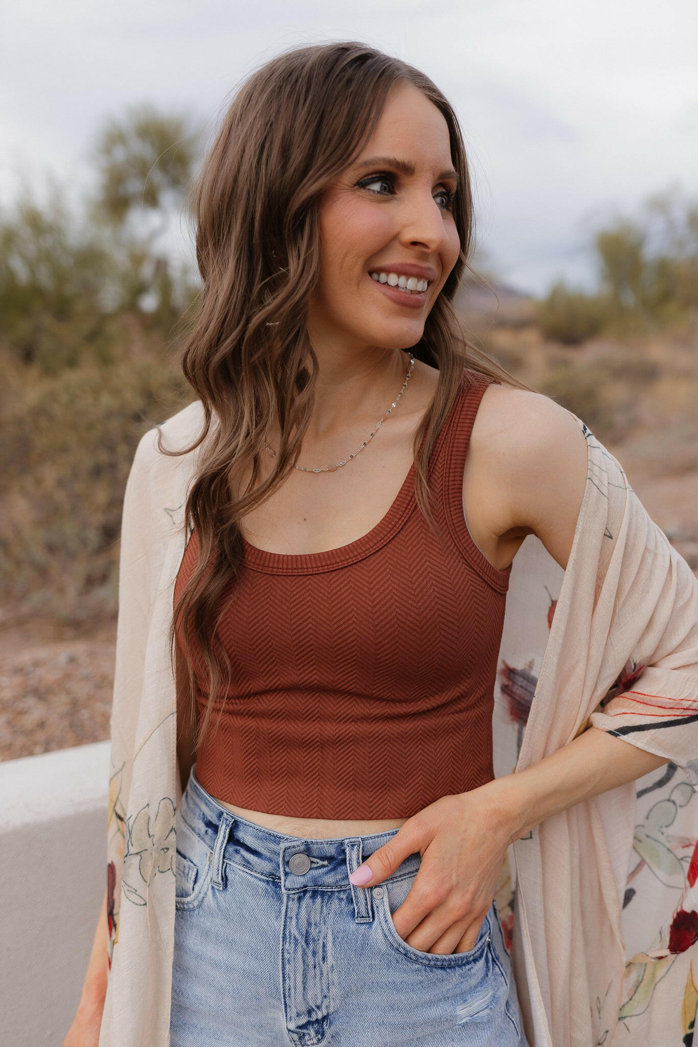 NIKIBIKI Reversible Herringbone Tank Top-Tanks-Krush Kandy, Women's Online Fashion Boutique Located in Phoenix, Arizona (Scottsdale Area)