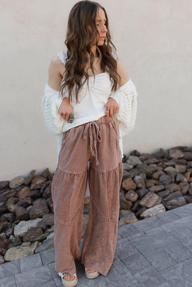 Desert Daze Mineral Wash Wide-Leg Pants-Bottoms-Krush Kandy, Women's Online Fashion Boutique Located in Phoenix, Arizona (Scottsdale Area)