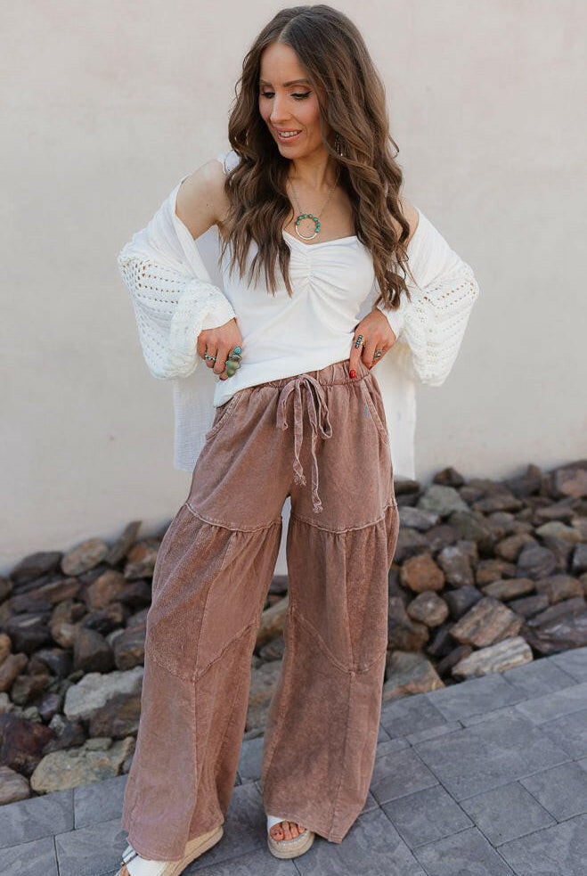 Desert Daze Mineral Wash Wide-Leg Pants-Bottoms-Krush Kandy, Women's Online Fashion Boutique Located in Phoenix, Arizona (Scottsdale Area)