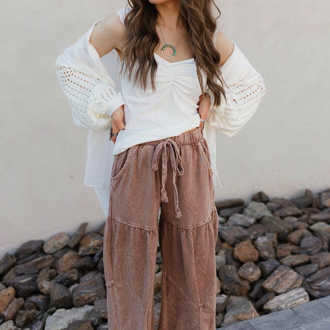 Desert Daze Mineral Wash Wide-Leg Pants-Bottoms-Krush Kandy, Women's Online Fashion Boutique Located in Phoenix, Arizona (Scottsdale Area)