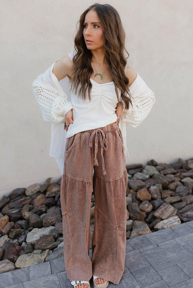 Desert Daze Mineral Wash Wide-Leg Pants-Bottoms-Krush Kandy, Women's Online Fashion Boutique Located in Phoenix, Arizona (Scottsdale Area)