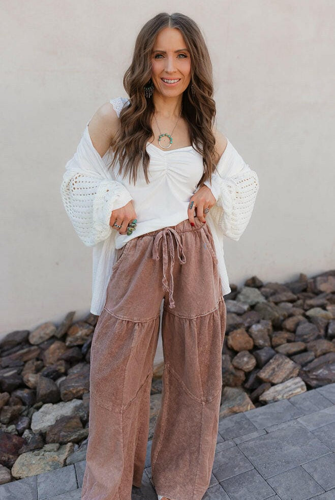 Desert Daze Mineral Wash Wide-Leg Pants-Bottoms-Krush Kandy, Women's Online Fashion Boutique Located in Phoenix, Arizona (Scottsdale Area)