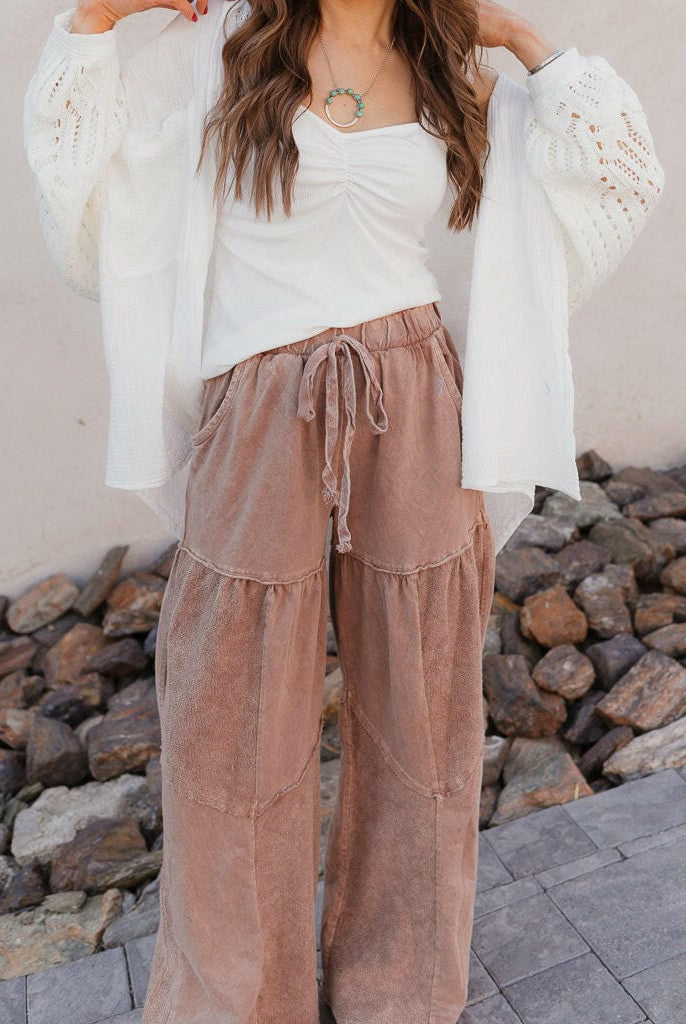 Desert Daze Mineral Wash Wide-Leg Pants-Bottoms-Krush Kandy, Women's Online Fashion Boutique Located in Phoenix, Arizona (Scottsdale Area)